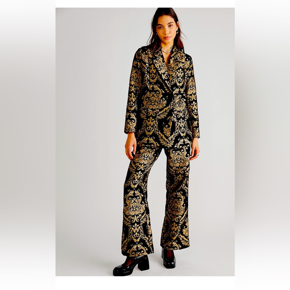 Free people Golden Jaquard Suit NWT